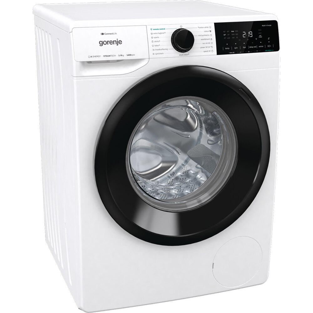 Masina de spalat rufe frontala GORENJE WNA94ARWIFI, SteamTech, 9 kg, 1400rpm, Clasa A, alb
