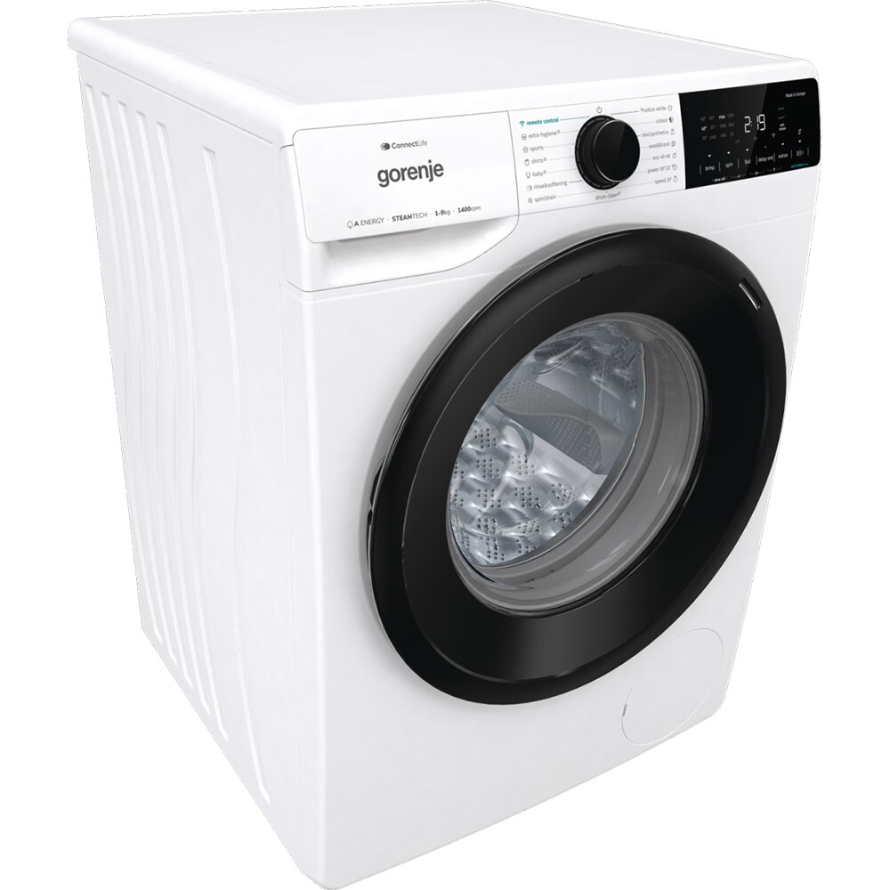 Masina de spalat rufe frontala GORENJE WNA94ARWIFI, SteamTech, 9 kg, 1400rpm, Clasa A, alb