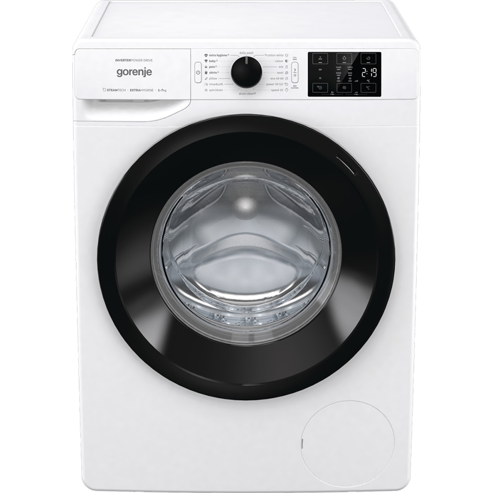 Masina de spalat rufe frontala GORENJE WNEI74AS, SteamTech, 7kg, 1400rpm, Clasa A, alb