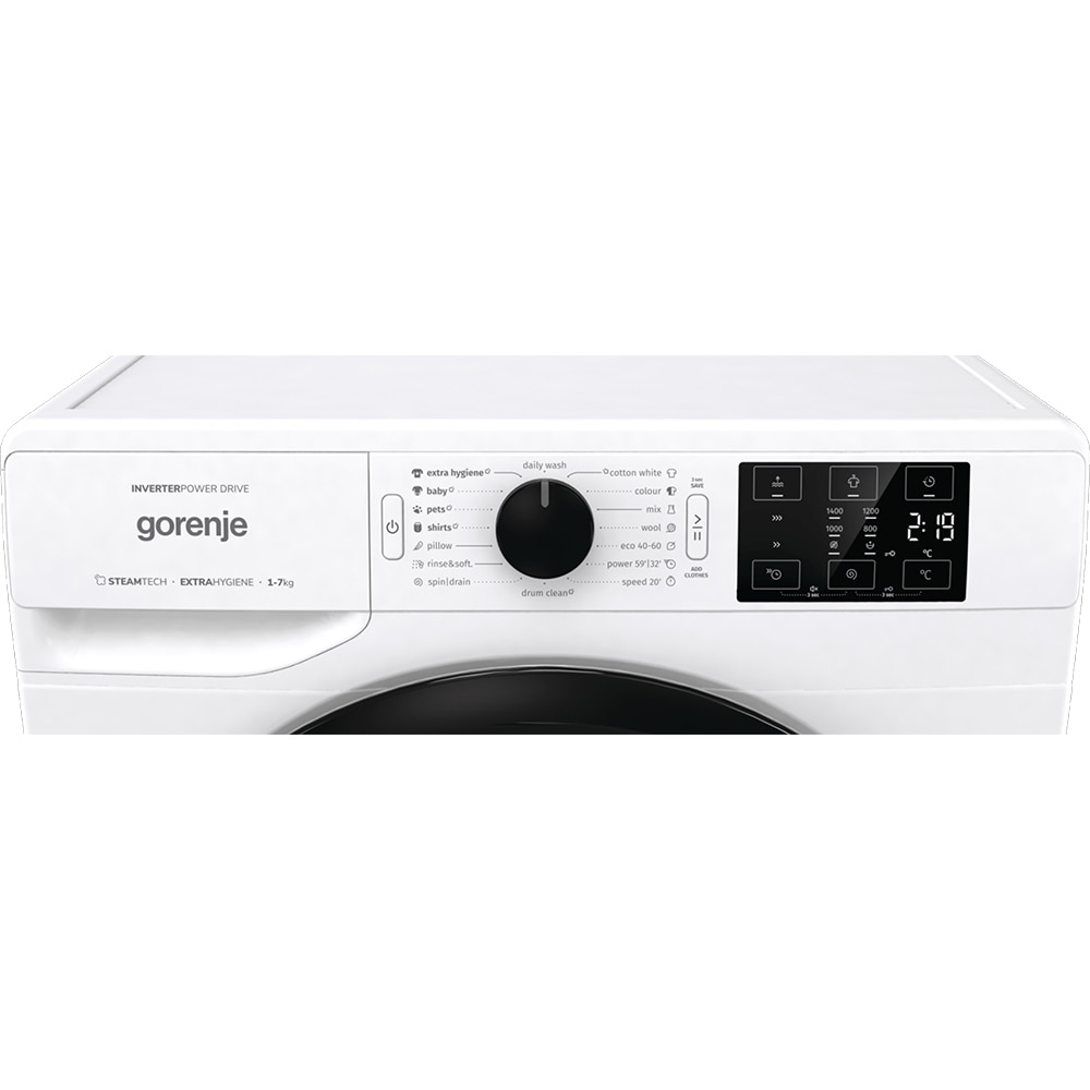 Masina de spalat rufe frontala GORENJE WNEI74AS, SteamTech, 7kg, 1400rpm, Clasa A, alb