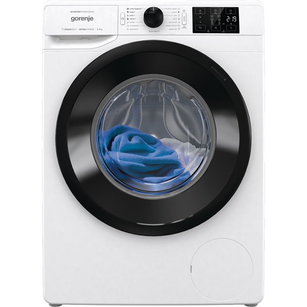 Masina de spalat rufe frontala GORENJE WNEI74AS, SteamTech, 7kg, 1400rpm, Clasa A, alb