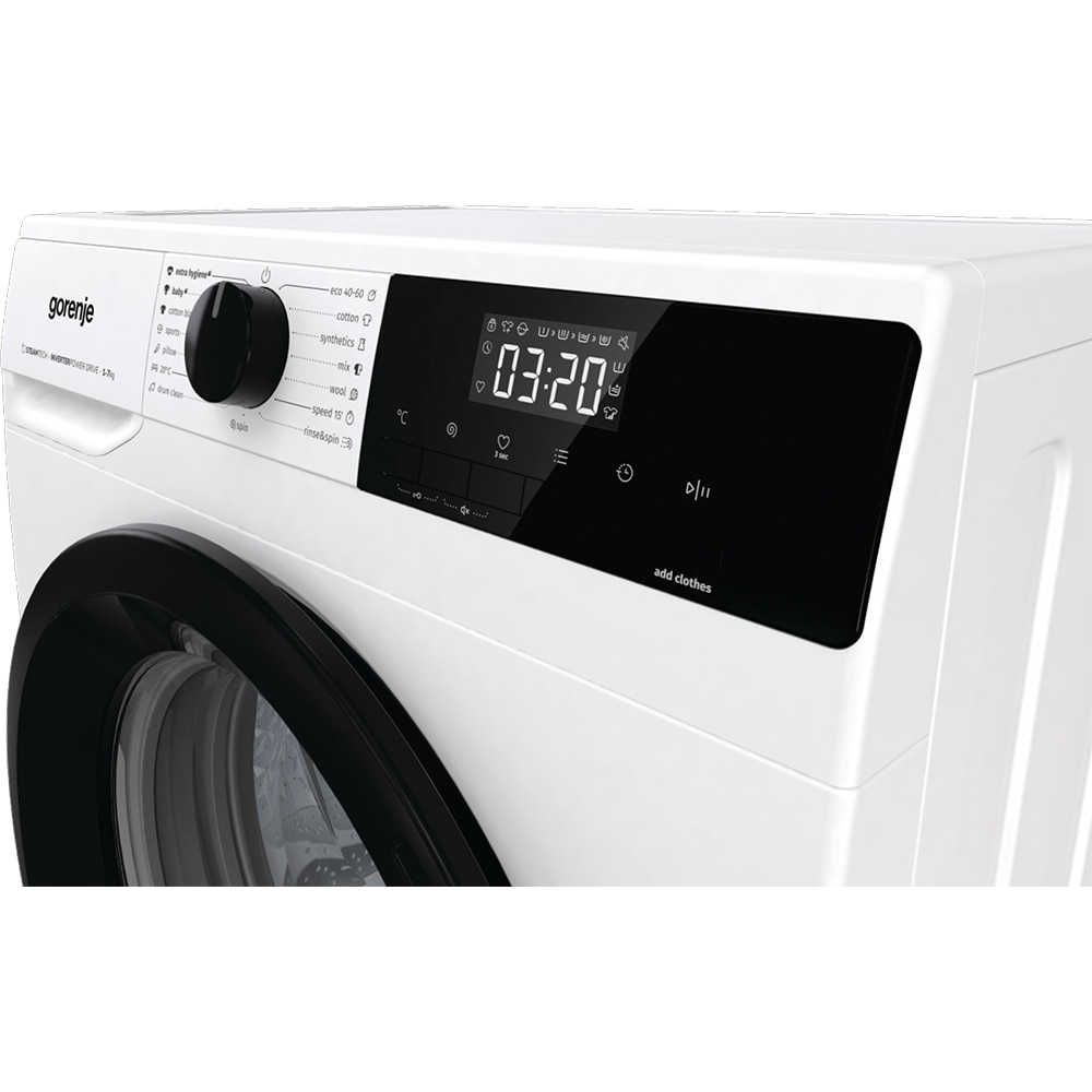 Masina de spalat rufe frontala slim GORENJE WNHEI72SAS, SteamTech, 7 kg, 1200rpm, Clasa A, alb