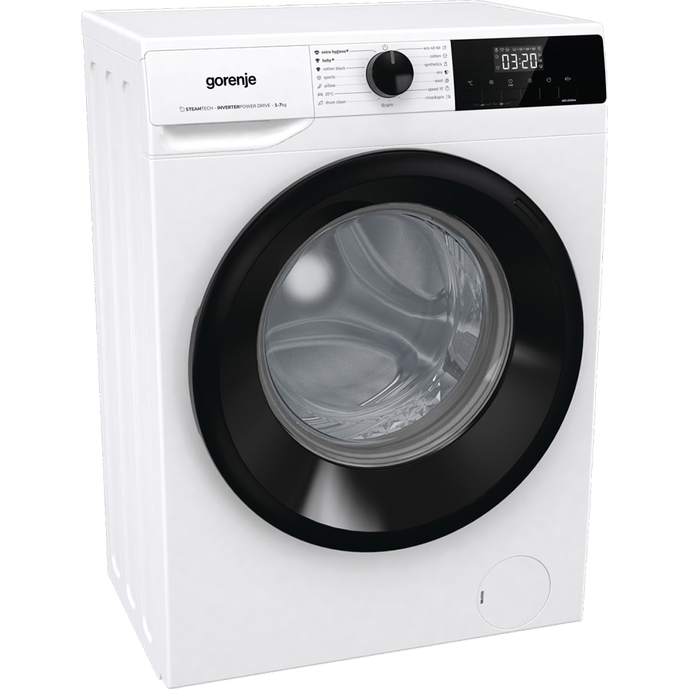 Masina de spalat rufe frontala slim GORENJE WNHEI72SAS, SteamTech, 7 kg, 1200rpm, Clasa A, alb