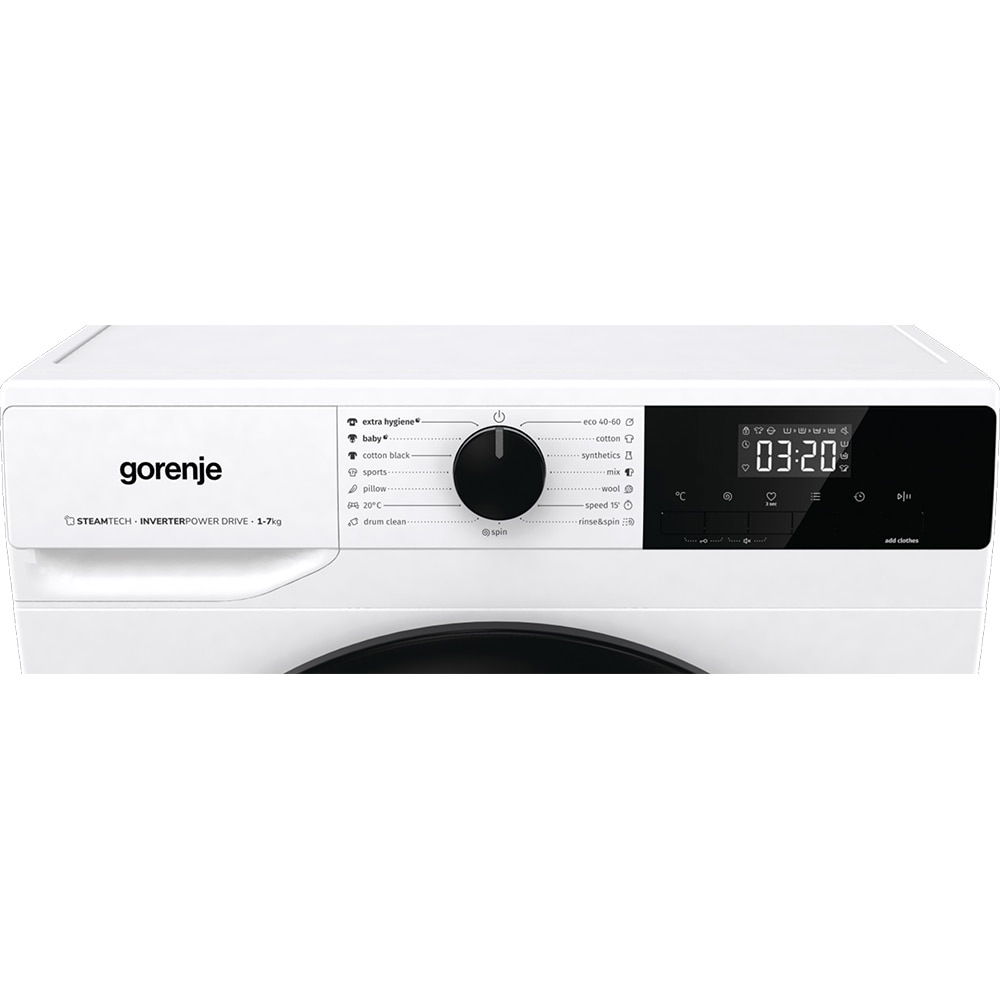 Masina de spalat rufe frontala slim GORENJE WNHEI72SAS, SteamTech, 7 kg, 1200rpm, Clasa A, alb