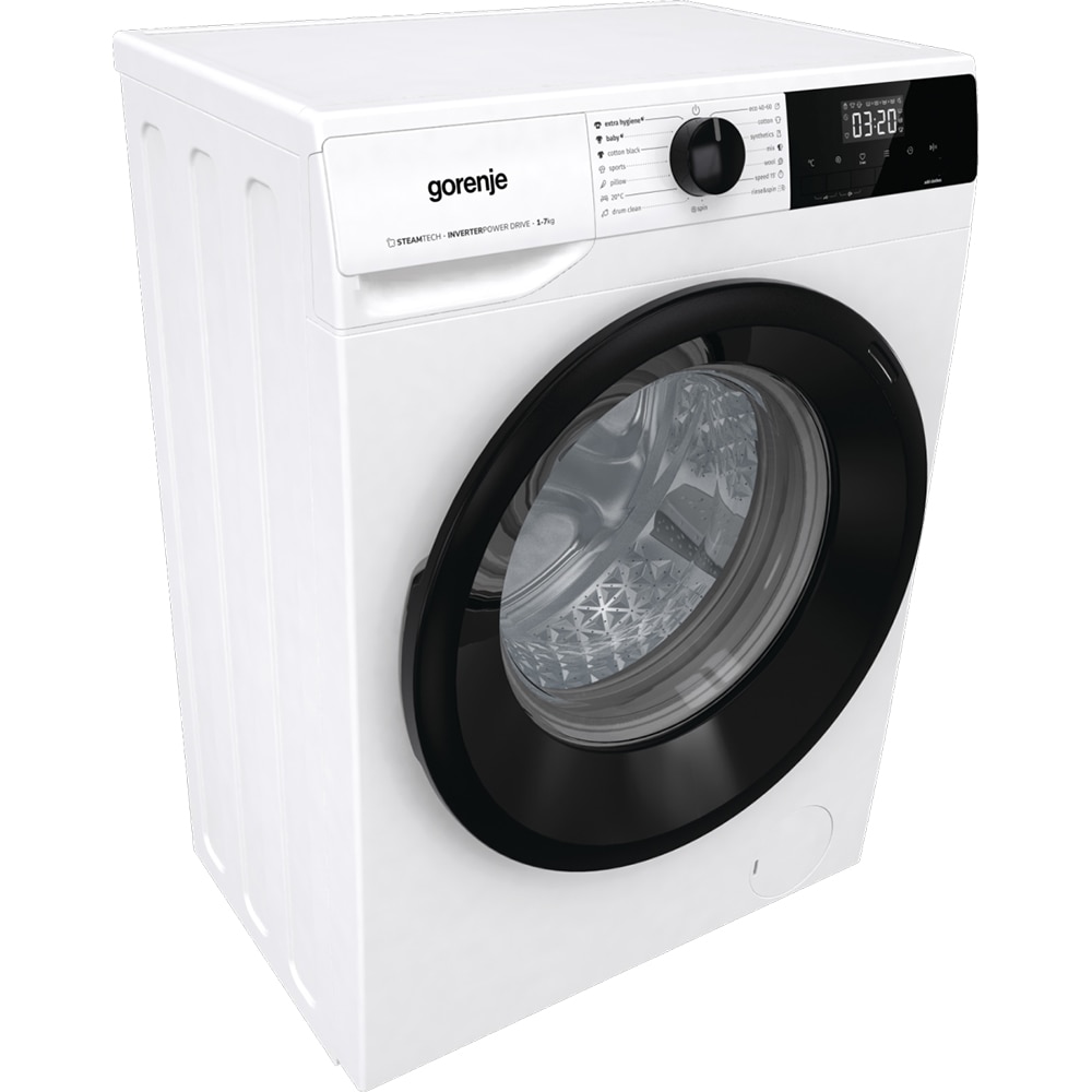 Masina de spalat rufe frontala slim GORENJE WNHEI74SAS, SteamTech, 7 kg, 1400rpm, Clasa A, alb
