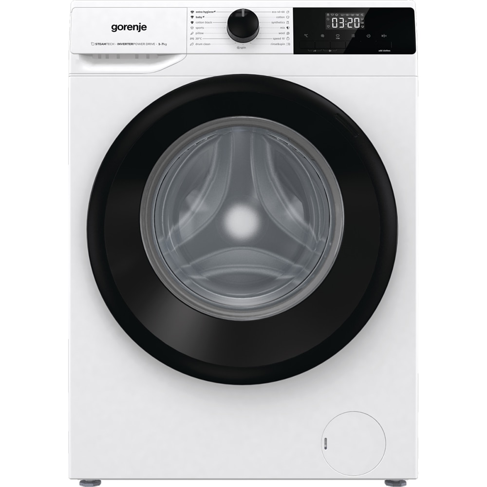 Masina de spalat rufe frontala slim GORENJE WNHEI74SAS, SteamTech, 7 kg, 1400rpm, Clasa A, alb