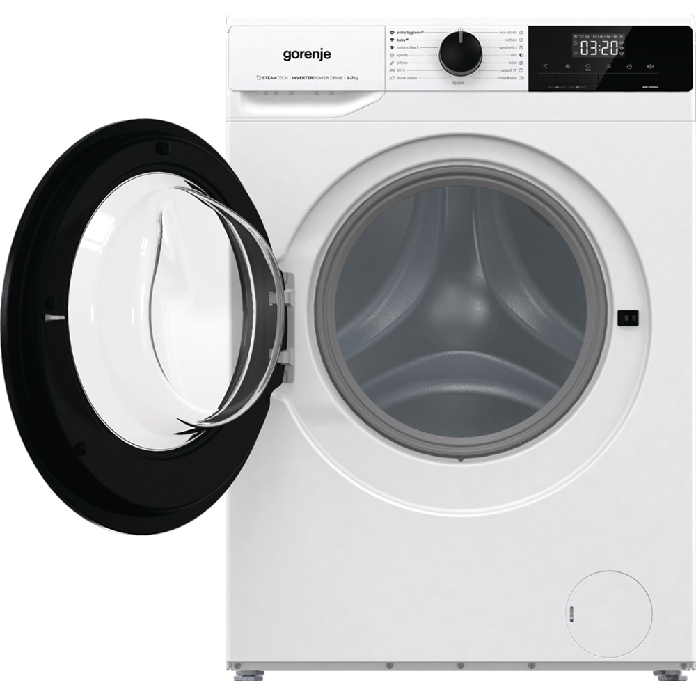 Masina de spalat rufe frontala slim GORENJE WNHEI74SAS, SteamTech, 7 kg, 1400rpm, Clasa A, alb