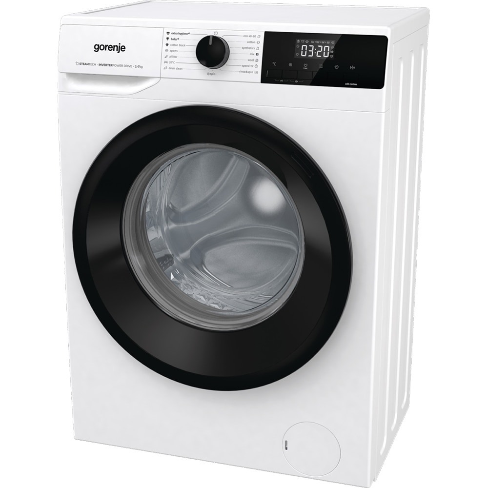 Masina de spalat rufe frontala slim GORENJE WNHEI74SAS, SteamTech, 7 kg, 1400rpm, Clasa A, alb
