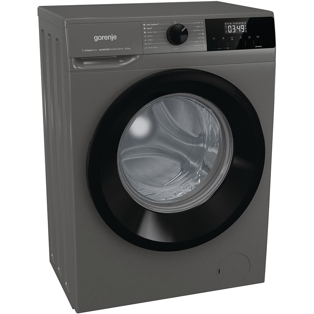 Masina de spalat rufe frontala slim GORENJE WNHEI74SAS/A, Steamtech, 7 kg, 1400rpm, Clasa A, antracit