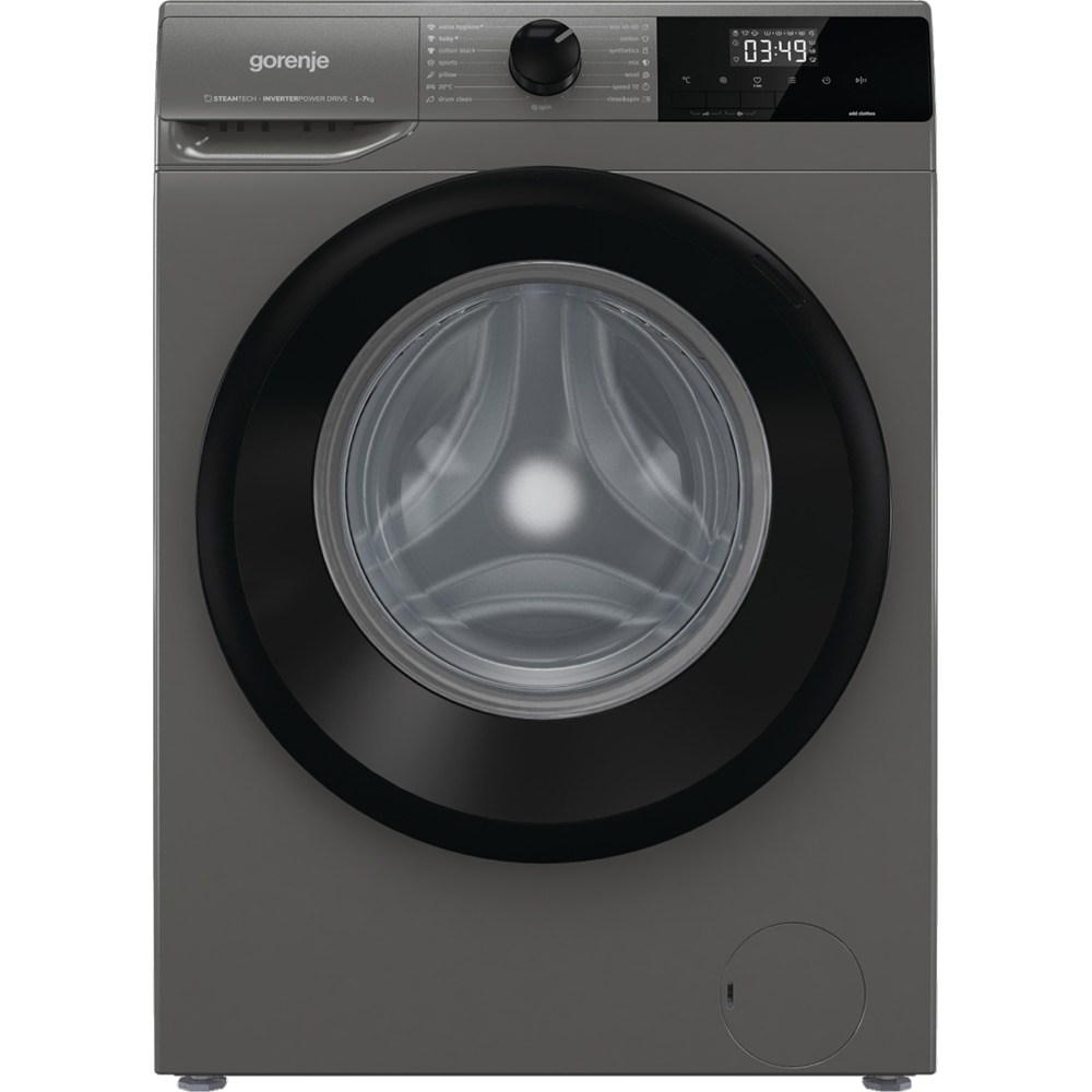 Masina de spalat rufe frontala slim GORENJE WNHEI74SAS/A, Steamtech, 7 kg, 1400rpm, Clasa A, antracit