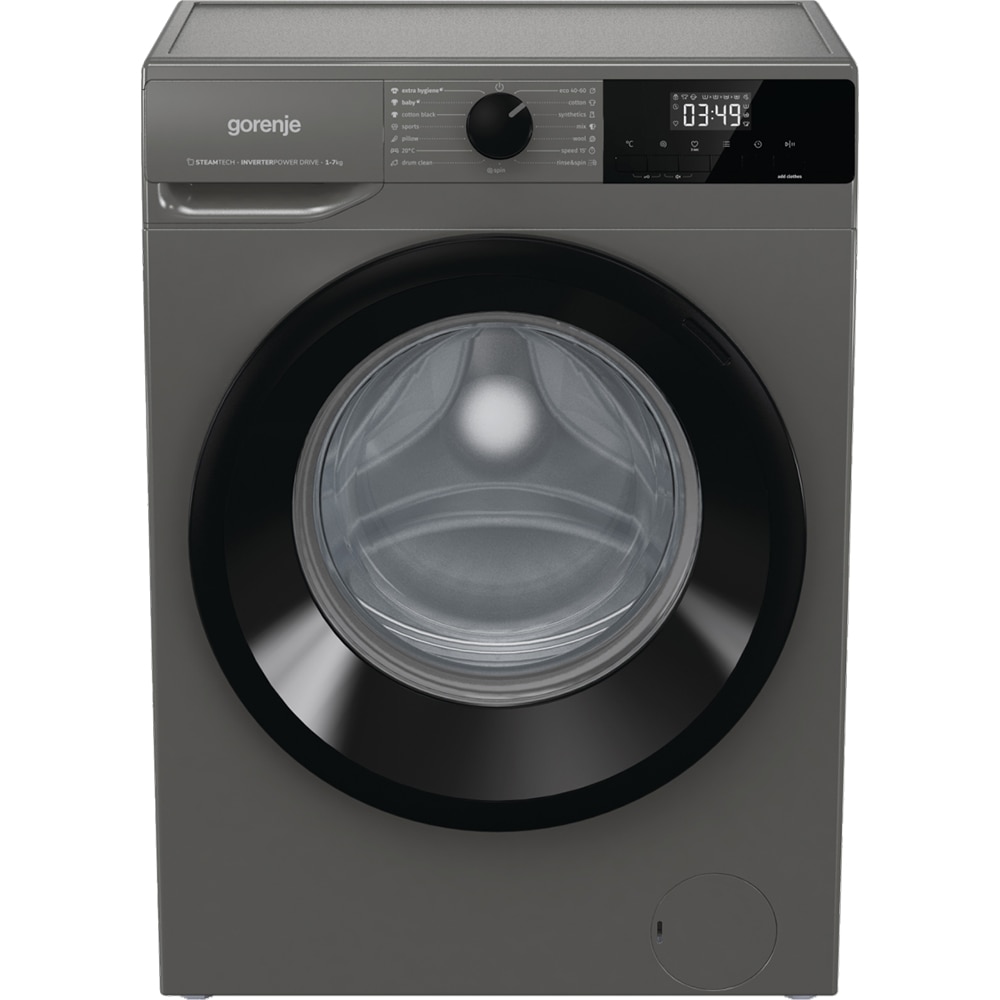 Masina de spalat rufe frontala slim GORENJE WNHEI74SAS/A, Steamtech, 7 kg, 1400rpm, Clasa A, antracit