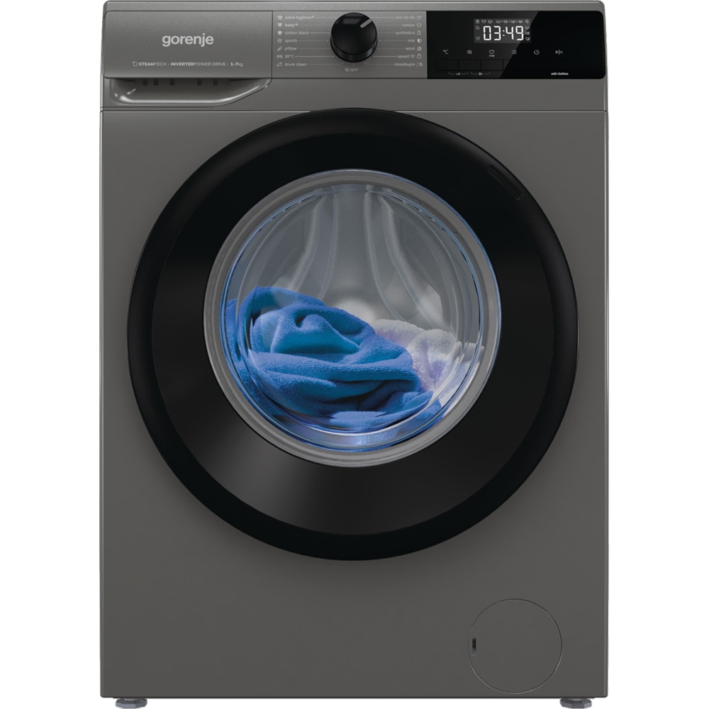 Masina de spalat rufe frontala slim GORENJE WNHEI74SAS/A, Steamtech, 7 kg, 1400rpm, Clasa A, antracit