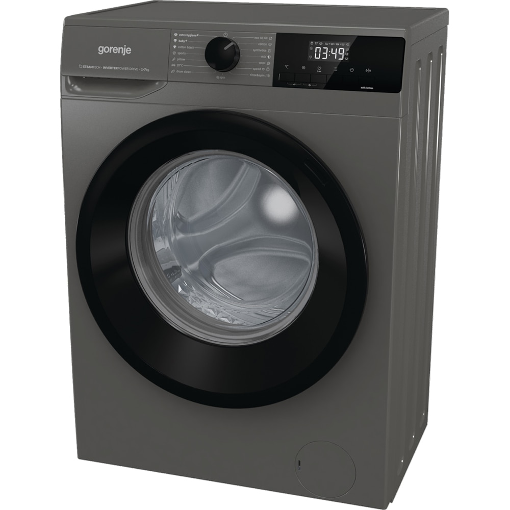 Masina de spalat rufe frontala slim GORENJE WNHEI74SAS/A, Steamtech, 7 kg, 1400rpm, Clasa A, antracit