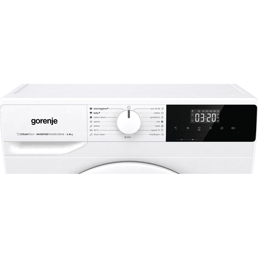 Masina de spalat rufe frontala slim GORENJE WNHPI62SCS, SteamTech, 6 kg, 1200rpm, Clasa C, alb