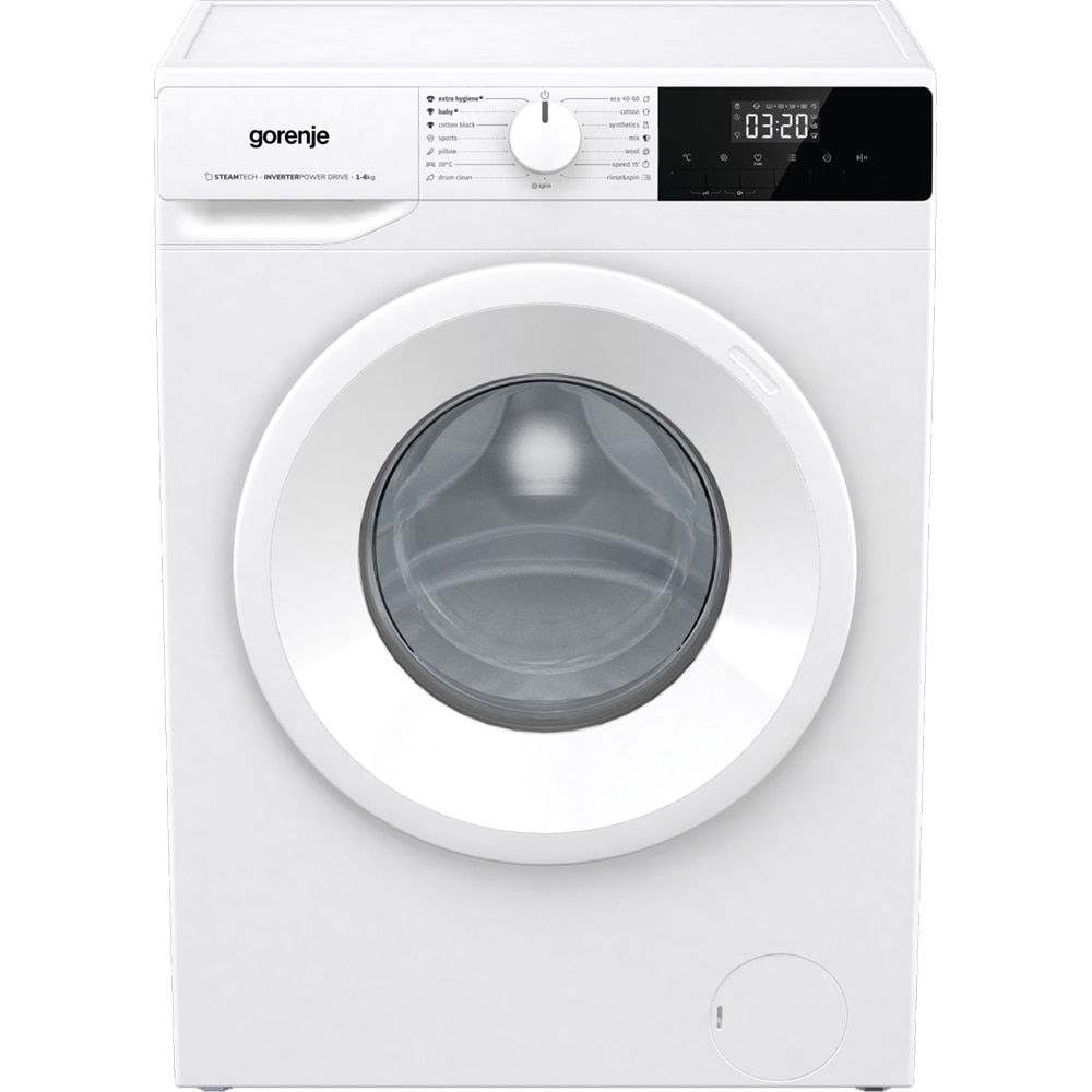 Masina de spalat rufe frontala slim GORENJE WNHPI62SCS, SteamTech, 6 kg, 1200rpm, Clasa C, alb