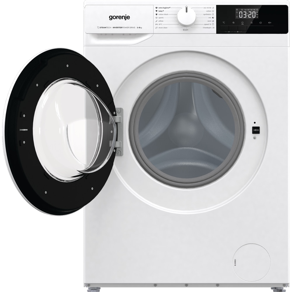 Masina de spalat rufe frontala slim GORENJE WNHPI62SCS, SteamTech, 6 kg, 1200rpm, Clasa C, alb