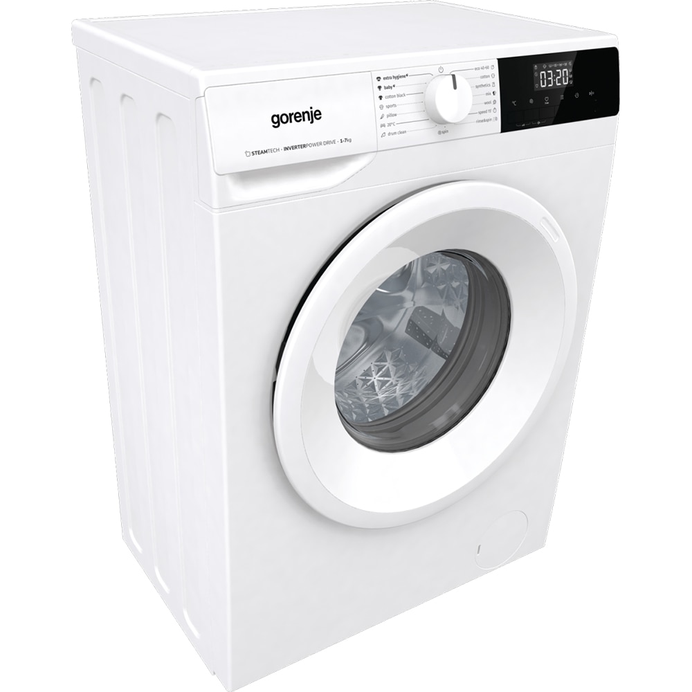 Masina de spalat rufe frontala slim GORENJE WNHPI72SCS, SteamTech, 7 kg, 1200rpm, Clasa C, alb