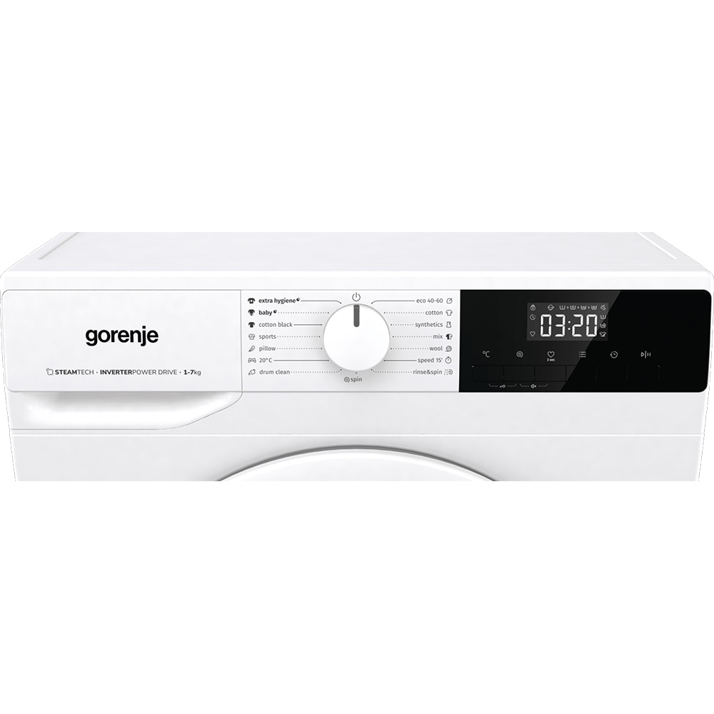Masina de spalat rufe frontala slim GORENJE WNHPI72SCS, SteamTech, 7 kg, 1200rpm, Clasa C, alb