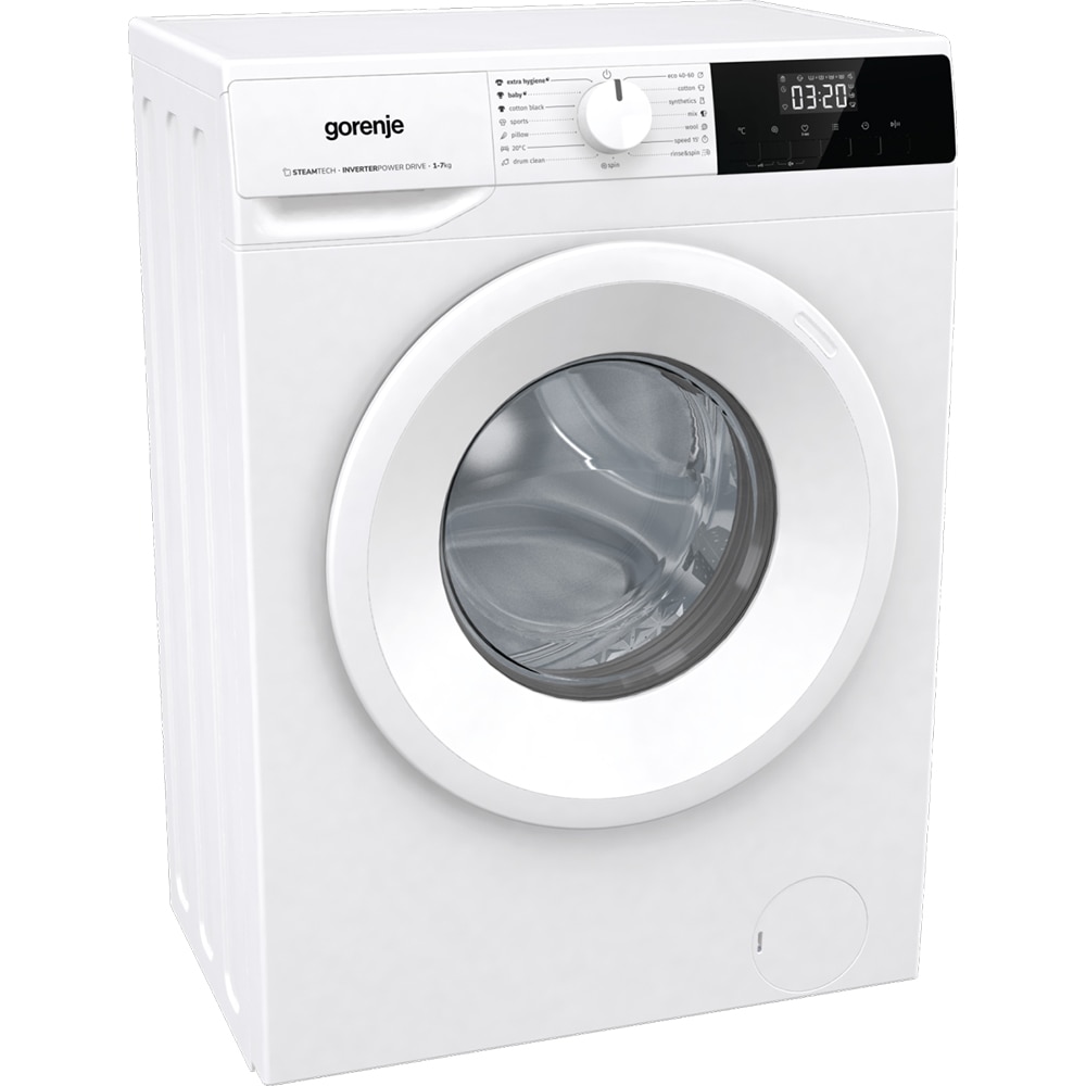Masina de spalat rufe frontala slim GORENJE WNHPI72SCS, SteamTech, 7 kg, 1200rpm, Clasa C, alb