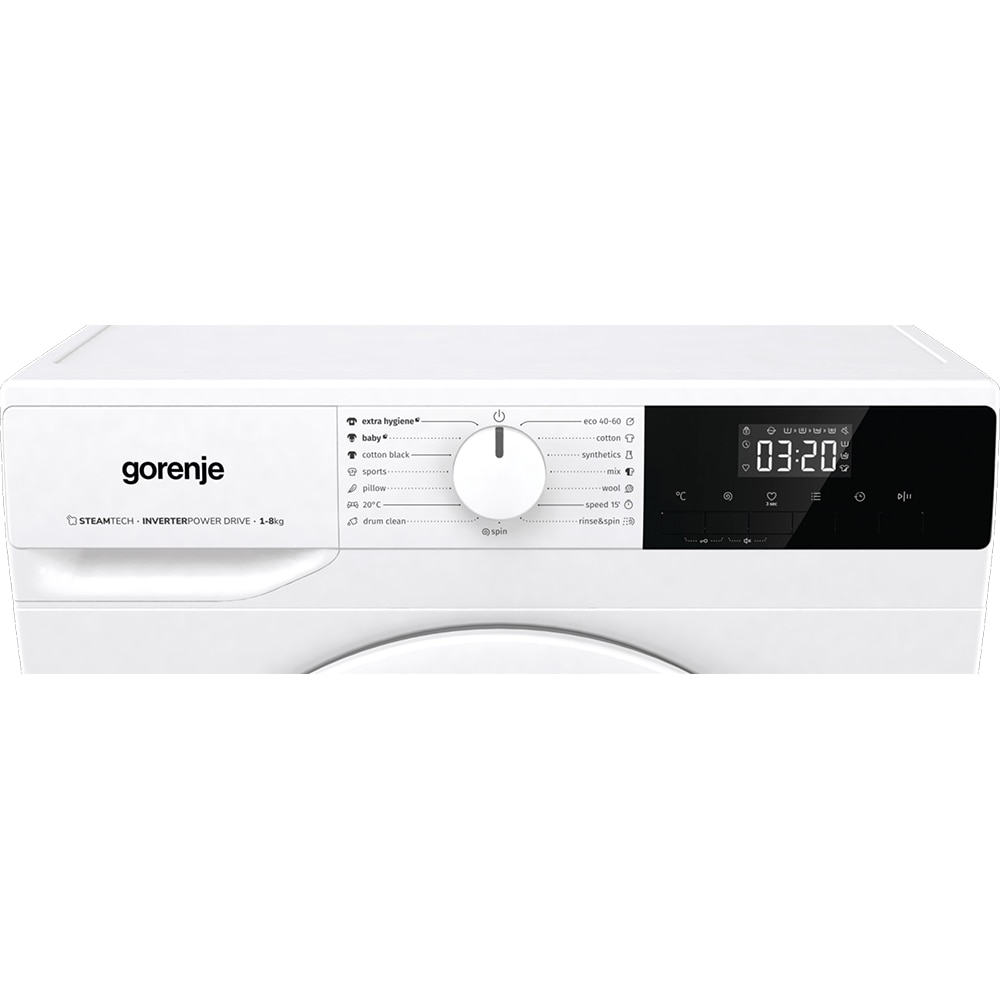 Masina de spalat rufe frontala GORENJE WNHPI84AS, SteamTech, 8 kg, 1400rpm, Clasa A, alb