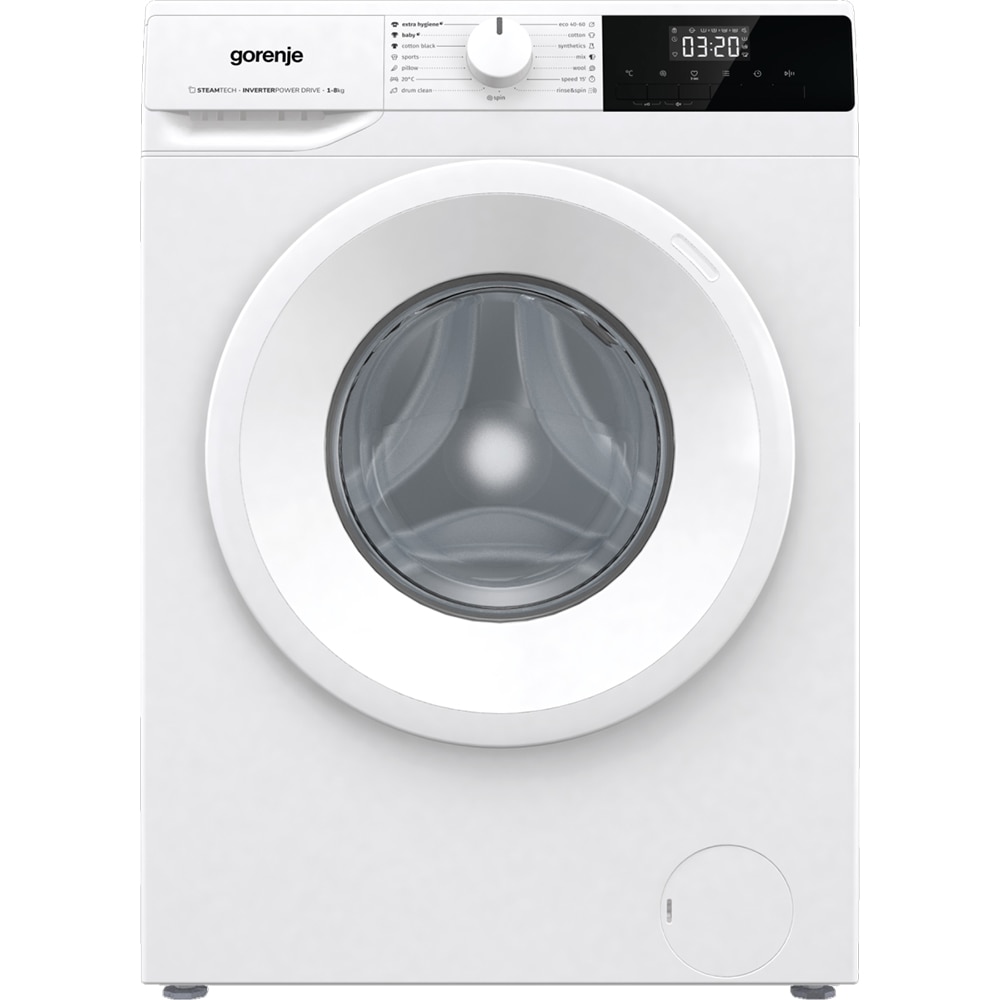 Masina de spalat rufe frontala GORENJE WNHPI84AS, SteamTech, 8 kg, 1400rpm, Clasa A, alb