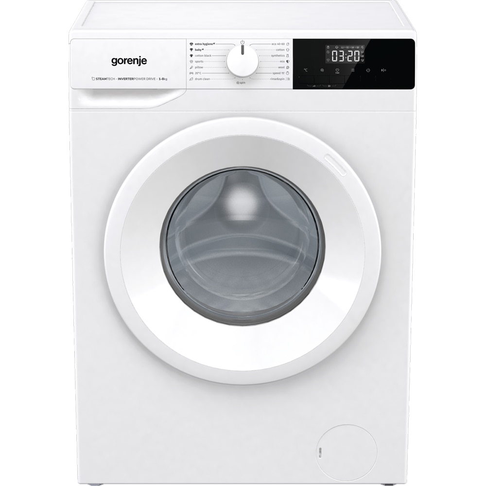 Masina de spalat rufe frontala GORENJE WNHPI84AS, SteamTech, 8 kg, 1400rpm, Clasa A, alb