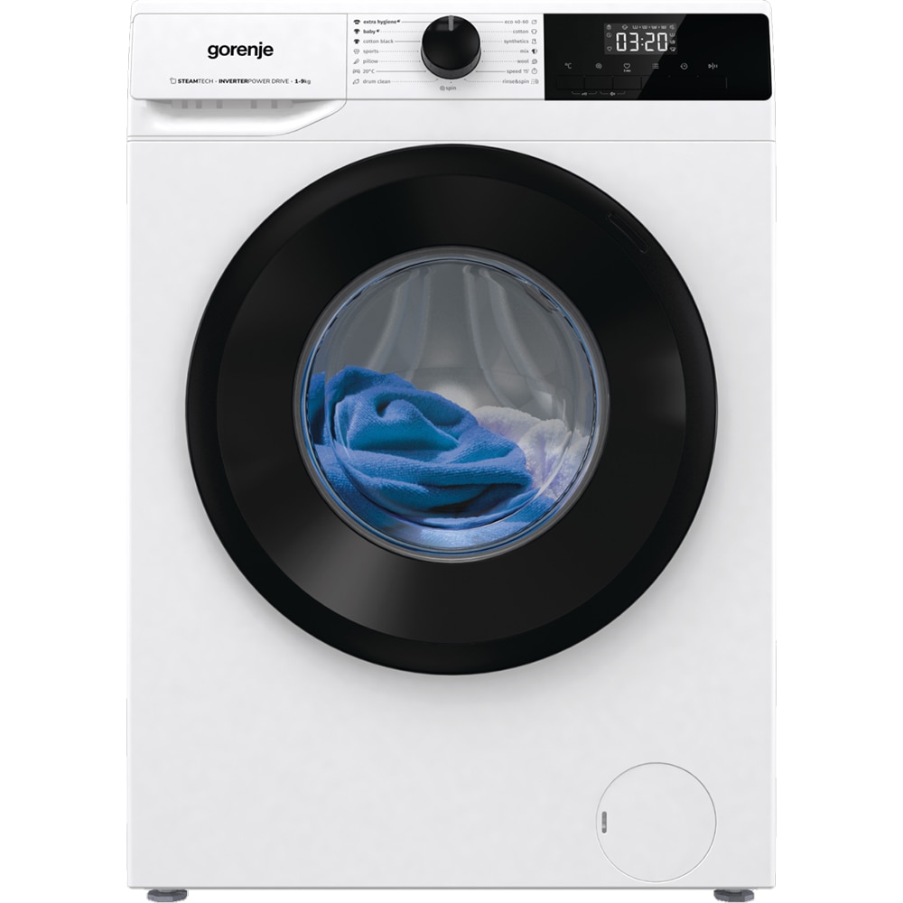 Masina de spalat rufe frontala GORENJE WNHPI94BS, SteamTech, 9 kg, 1400rpm, Clasa B, alb
