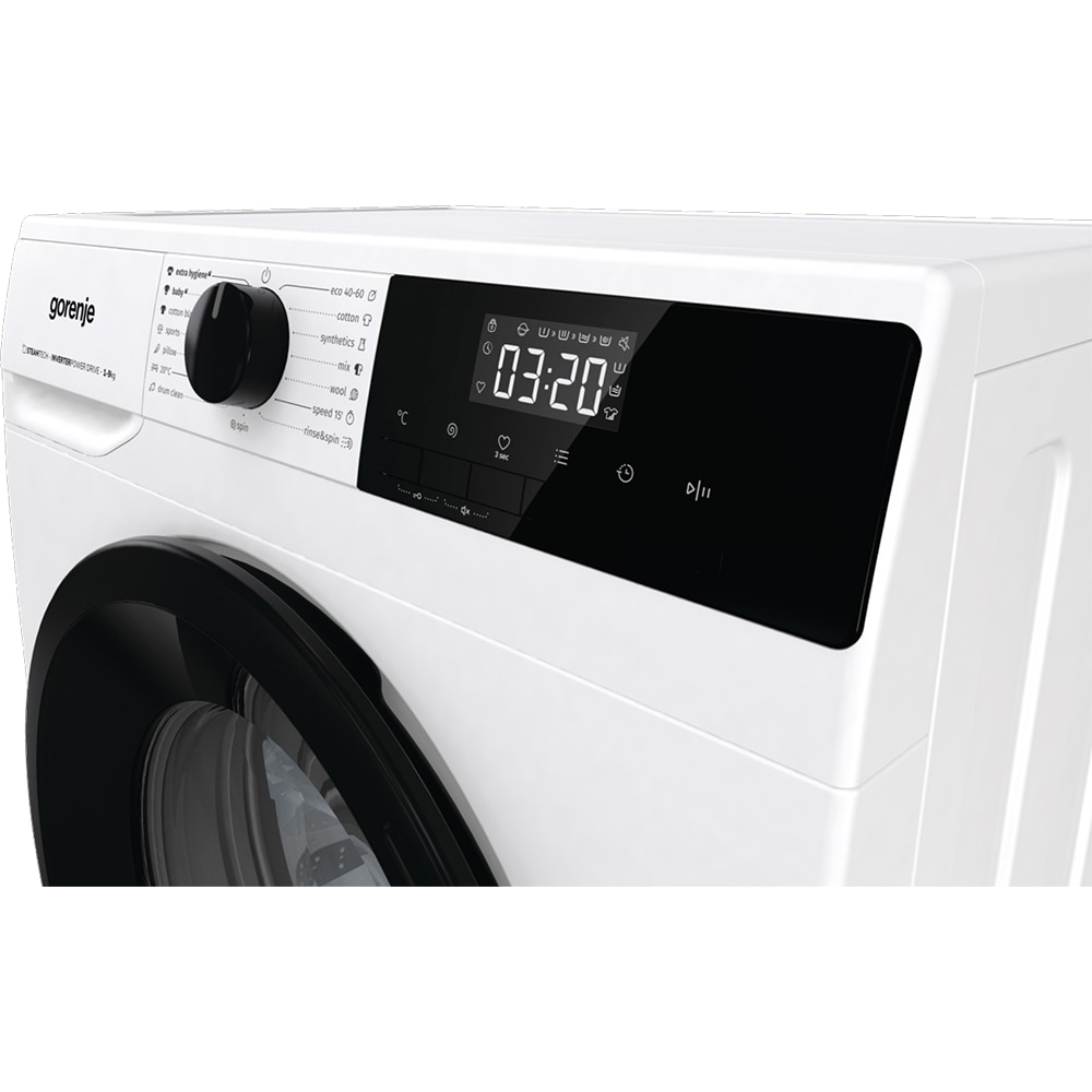 Masina de spalat rufe frontala GORENJE WNHPI94BS, SteamTech, 9 kg, 1400rpm, Clasa B, alb