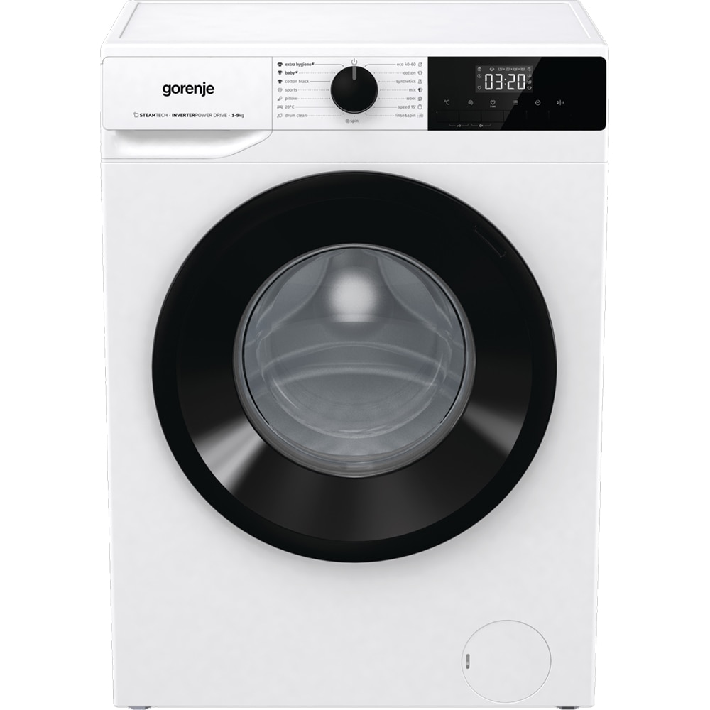 Masina de spalat rufe frontala GORENJE WNHPI94BS, SteamTech, 9 kg, 1400rpm, Clasa B, alb