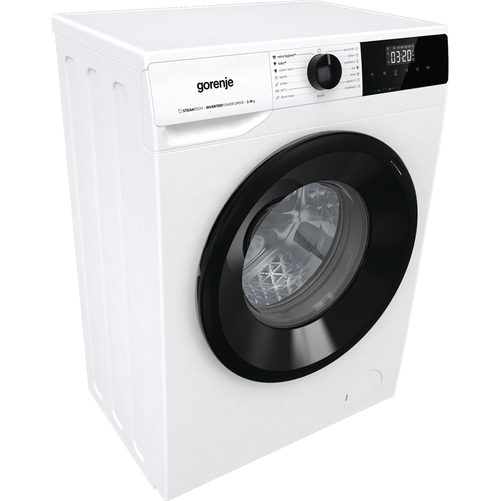 Masina de spalat rufe frontala GORENJE WNHPI94BS, SteamTech, 9 kg, 1400rpm, Clasa B, alb