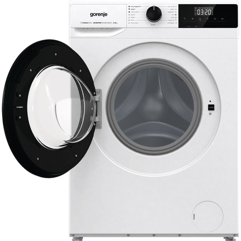 Masina de spalat rufe frontala GORENJE WNHPI94BS, SteamTech, 9 kg, 1400rpm, Clasa B, alb