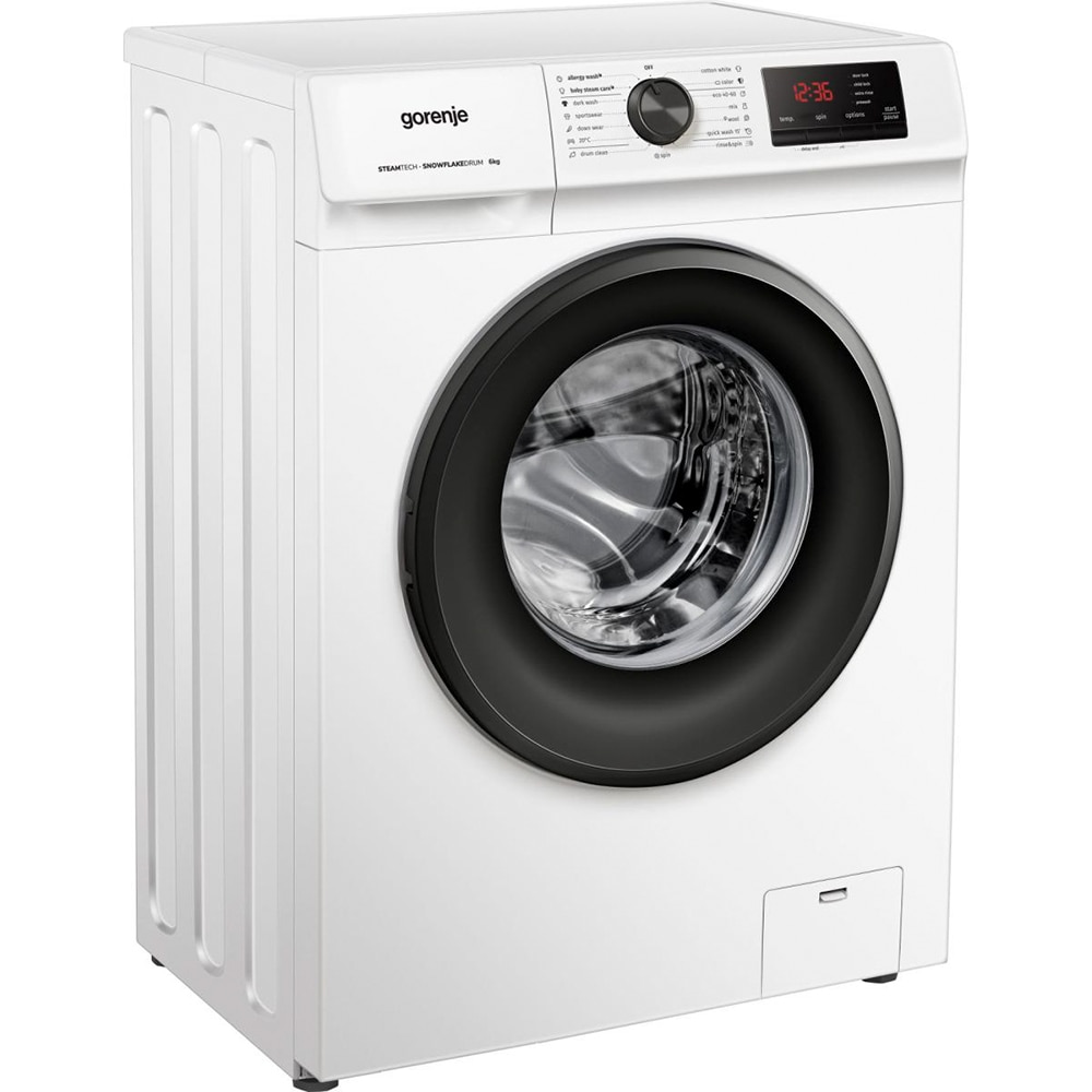 Masina de spalat rufe frontala slim GORENJE WNHVB60SES, SteamTech, 6 kg, 1000rpm, Clasa E, alb