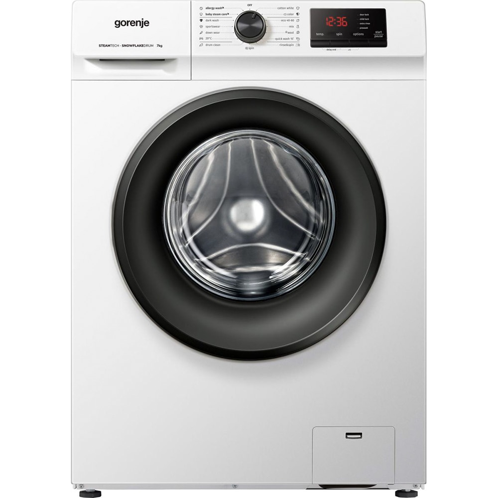 Masina de spalat rufe frontala slim GORENJE WNHVB72SDS, SteamTech, 7 kg, 1200rpm, Clasa D, alb