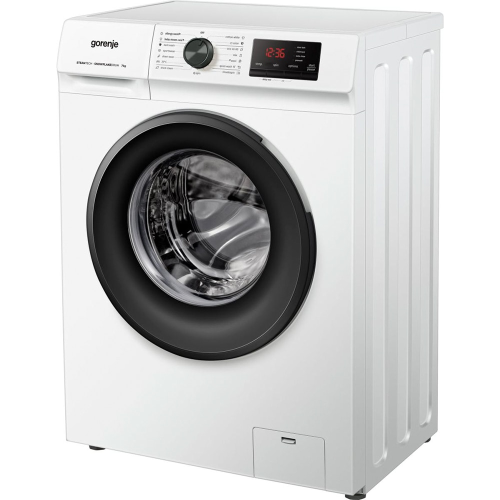 Masina de spalat rufe frontala slim GORENJE WNHVB72SDS, SteamTech, 7 kg, 1200rpm, Clasa D, alb