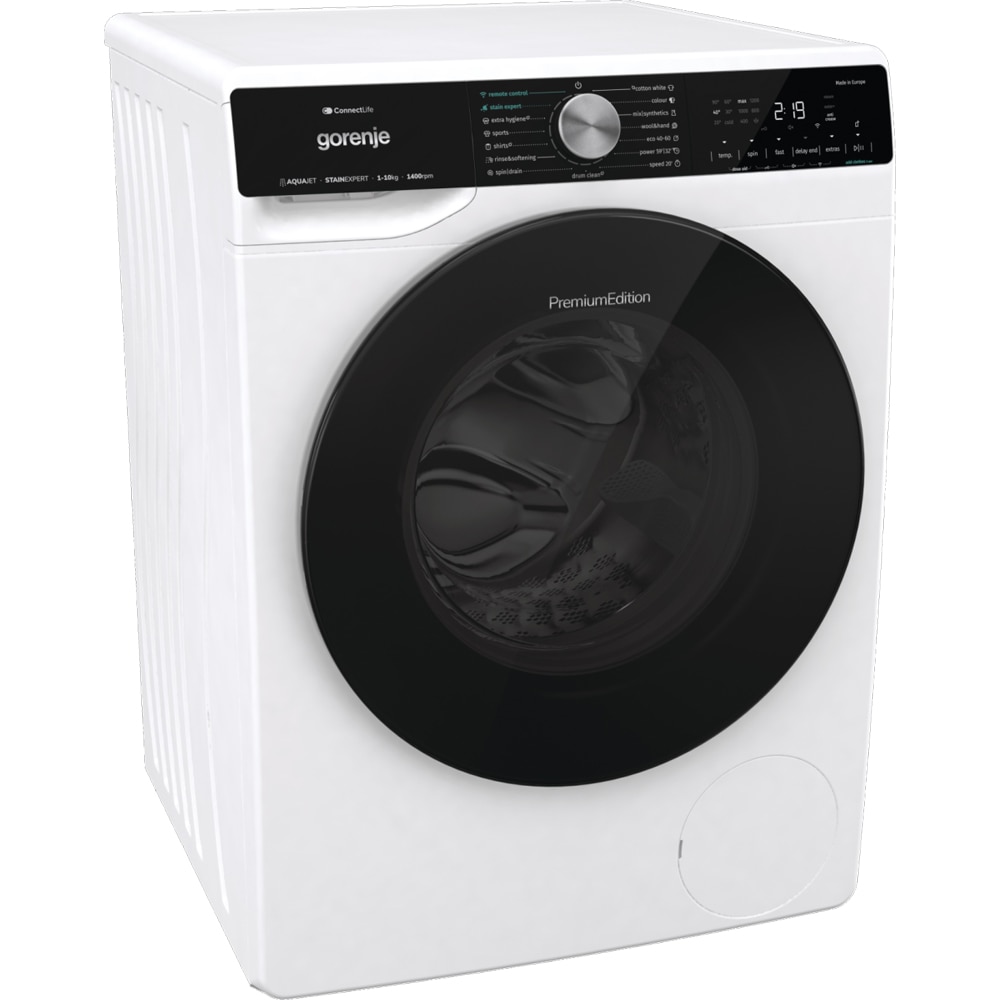 Masina de spalat rufe frontala GORENJE WNS14A4TWIFI, SteamTech, 10 kg, 1400rpm, Clasa A, Wi-Fi, alb