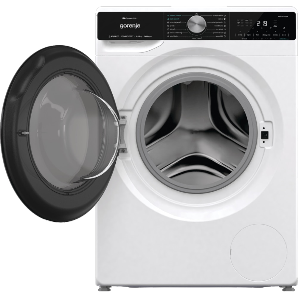 Masina de spalat rufe frontala GORENJE WNS14A4TWIFI, SteamTech, 10 kg, 1400rpm, Clasa A, Wi-Fi, alb