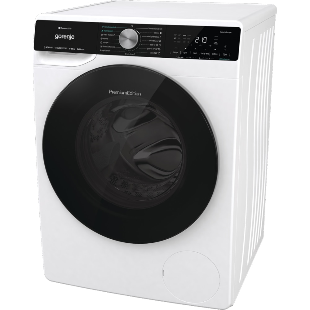 Masina de spalat rufe frontala GORENJE WNS14A4TWIFI, SteamTech, 10 kg, 1400rpm, Clasa A, Wi-Fi, alb