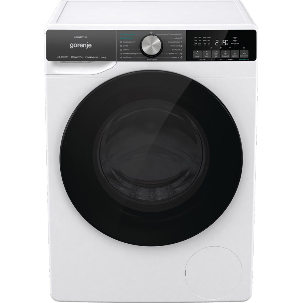 Masina de spalat rufe frontala GORENJE WNS84ATWIFI, SteamTech, 8 kg, 1400rpm, Clasa A, alb