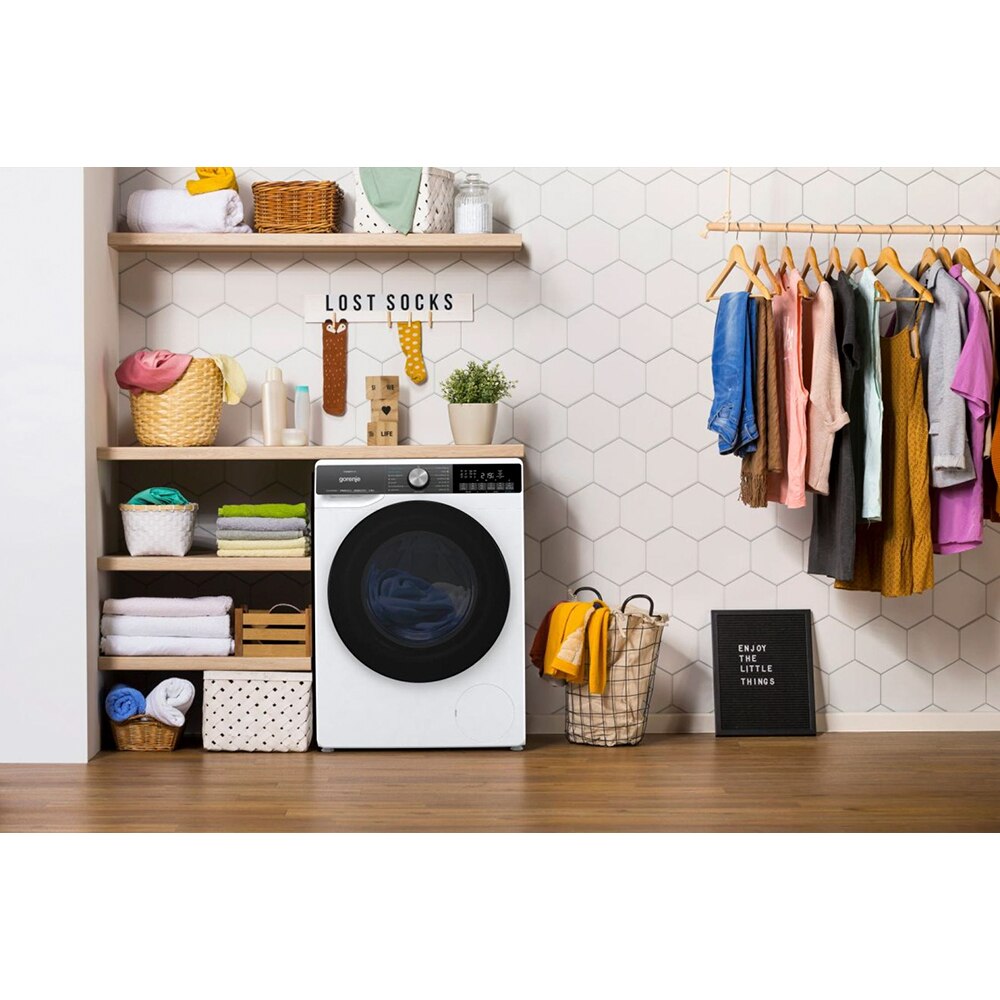 Masina de spalat rufe frontala GORENJE WNS84ATWIFI, SteamTech, 8 kg, 1400rpm, Clasa A, alb