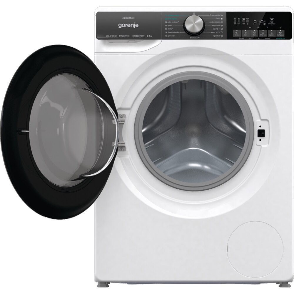Masina de spalat rufe frontala GORENJE WNS84ATWIFI, SteamTech, 8 kg, 1400rpm, Clasa A, alb