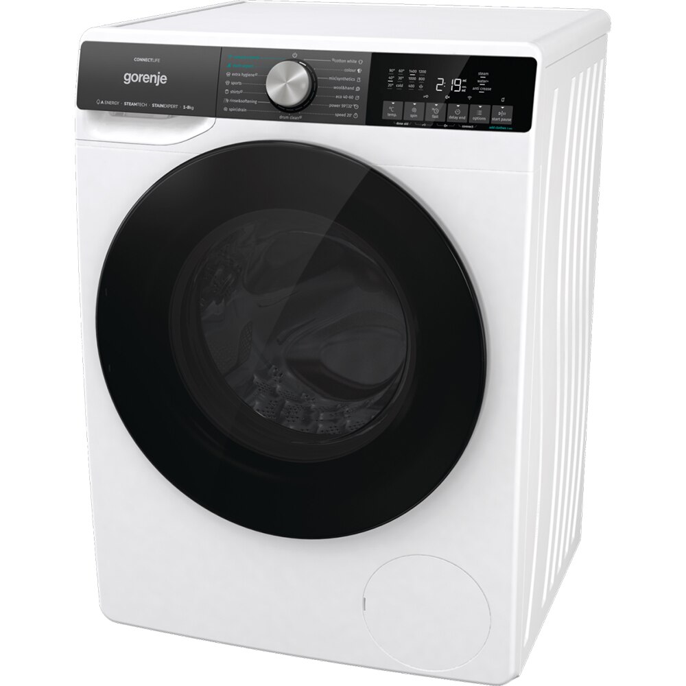 Masina de spalat rufe frontala GORENJE WNS84ATWIFI, SteamTech, 8 kg, 1400rpm, Clasa A, alb