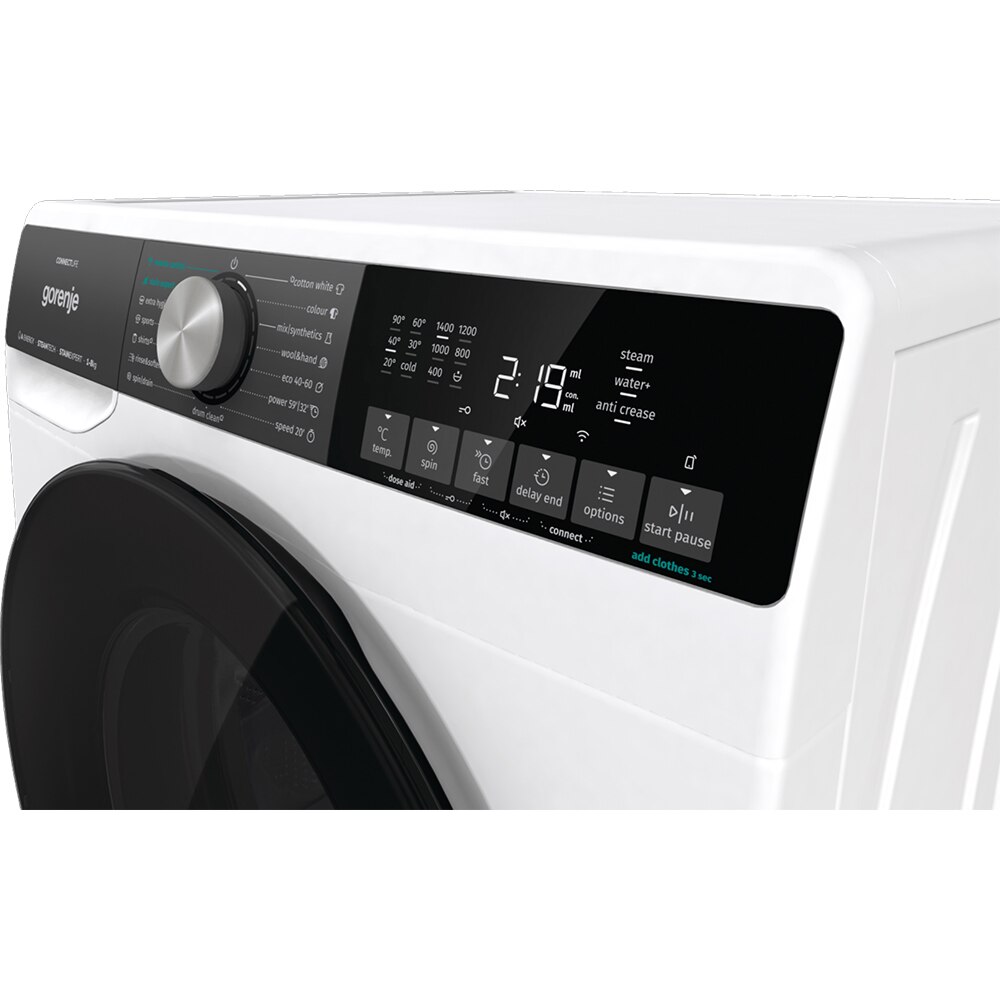 Masina de spalat rufe frontala GORENJE WNS84ATWIFI, SteamTech, 8 kg, 1400rpm, Clasa A, alb