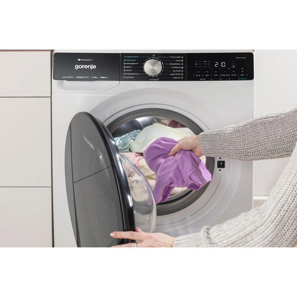 Masina de spalat rufe frontala GORENJE WNS94ATWIFI, SteamTech, 9 kg, 1400rpm, Clasa A, alb
