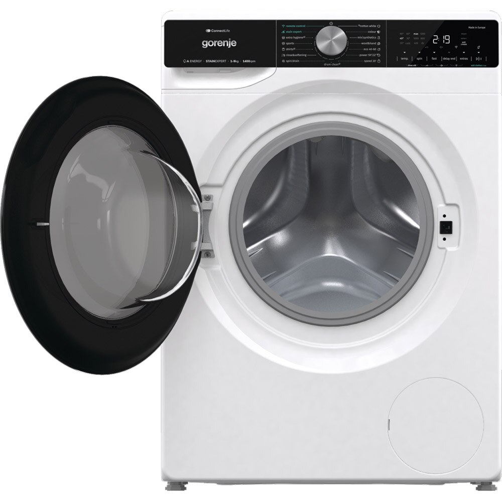 Masina de spalat rufe frontala GORENJE WNS94ATWIFI, SteamTech, 9 kg, 1400rpm, Clasa A, alb