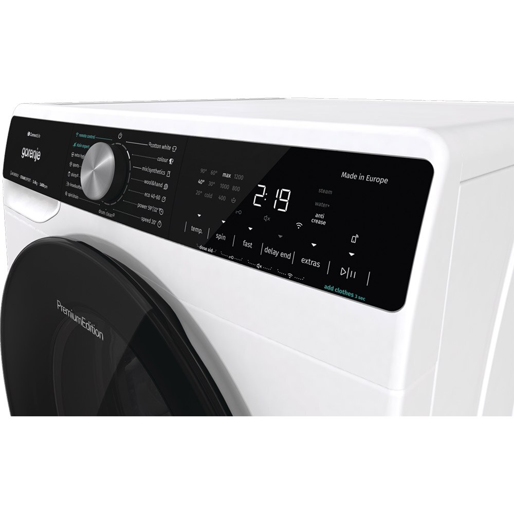 Masina de spalat rufe frontala GORENJE WNS94ATWIFI, SteamTech, 9 kg, 1400rpm, Clasa A, alb