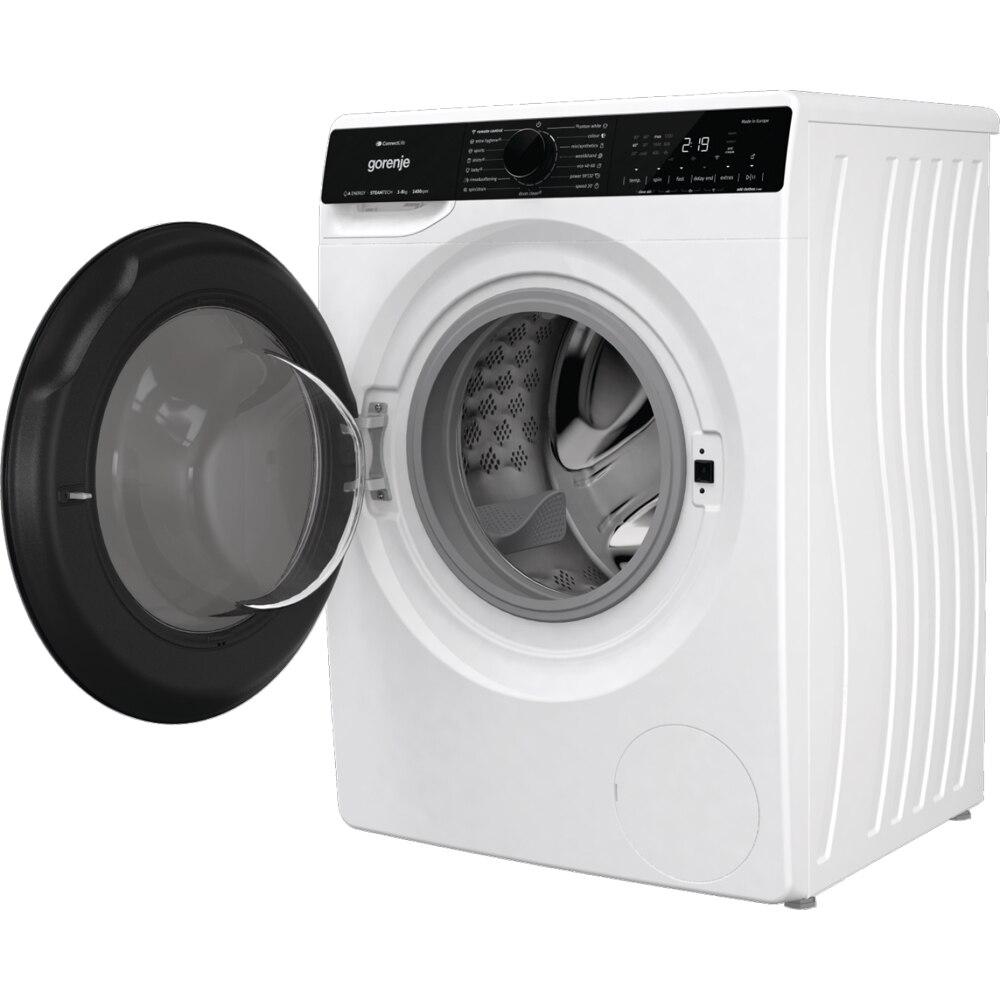 Masina de spalat rufe frontala GORENJE WPNA84A2TSWIFI, SteamTech, 8 kg, 1400rpm, Clasa A, Wi-Fi, alb