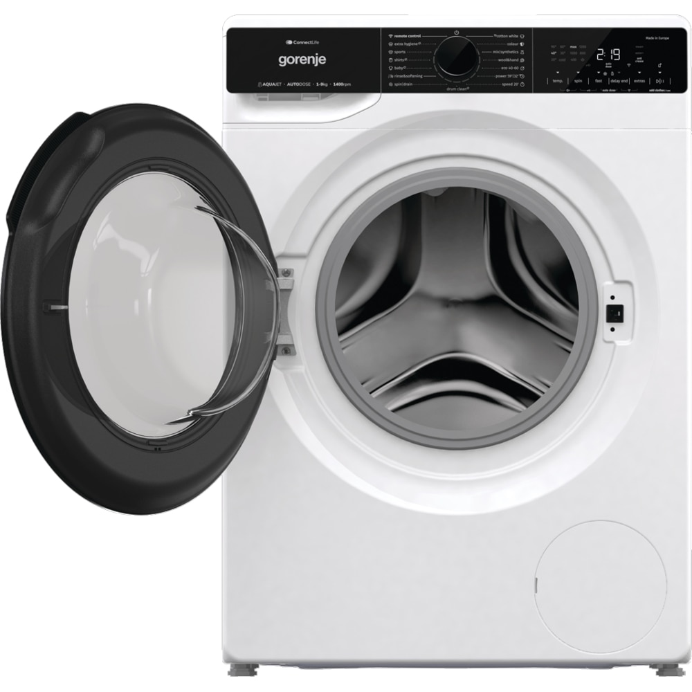 Masina de spalat rufe frontala GORENJE WPNA94A1ALPWIFI, SteamTech, 9 kg, 1400rpm, Clasa A, Wi-Fi, alb