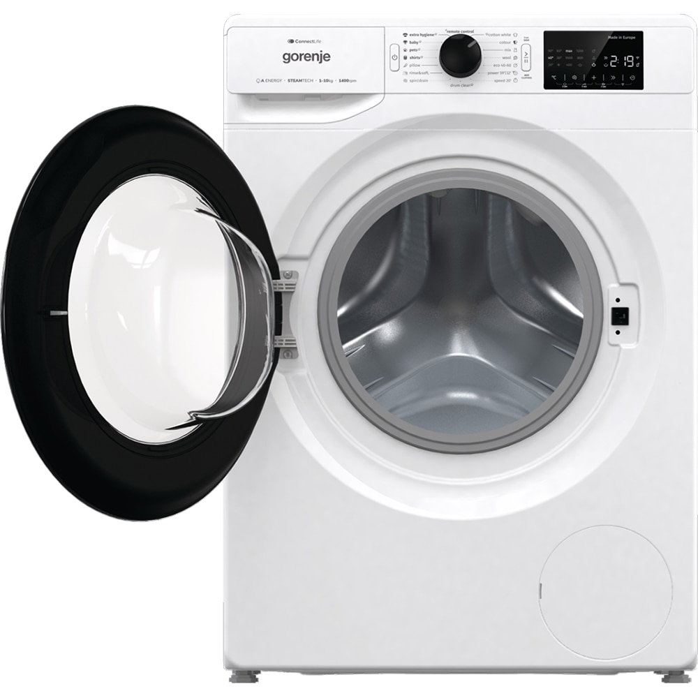 Masina de spalat rufe frontala GORENJE WPNEI14A2SWIFI, SteamTech, 10 kg, 1400rpm, Clasa A, Wi-Fi, alb