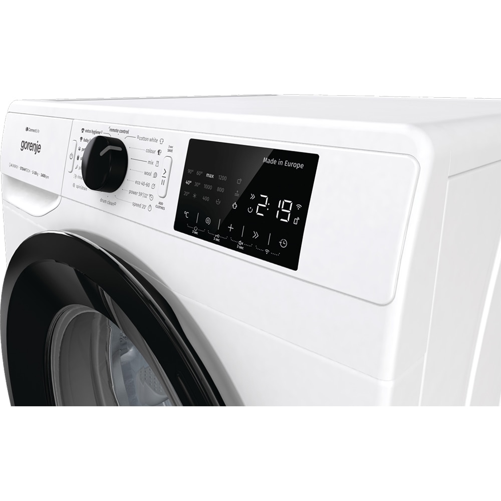 Masina de spalat rufe frontala GORENJE WPNEI14A2SWIFI, SteamTech, 10 kg, 1400rpm, Clasa A, Wi-Fi, alb