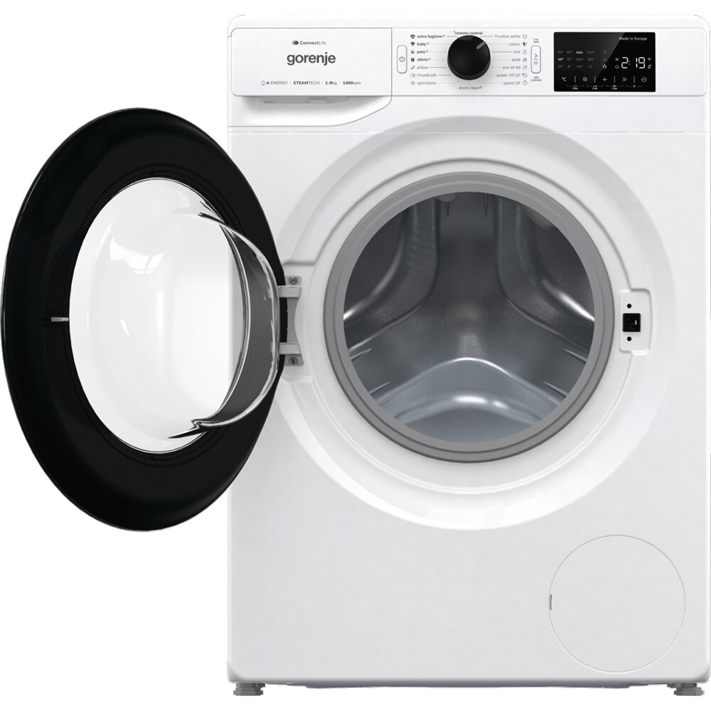 Masina de spalat rufe frontala GORENJE WPNEI84A1SWIFI, SteamTech, 8 kg, 1400rpm, Clasa A, Wi-Fi, alb